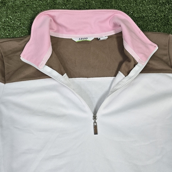IZOD | GOLF PERFORMX WOMENS COTTON BLEND QUARTER ZIP PULLOVER \ SIZE M \ NEW! - Picture 7 of 12